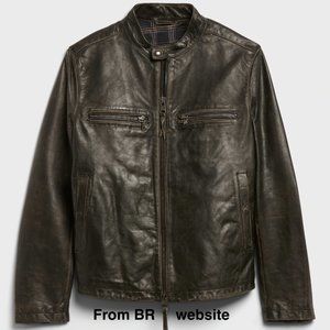 GOING AWAY IN ONE WEEK - Brand New 2022 Banana Republic Leather Biker Jacket XL